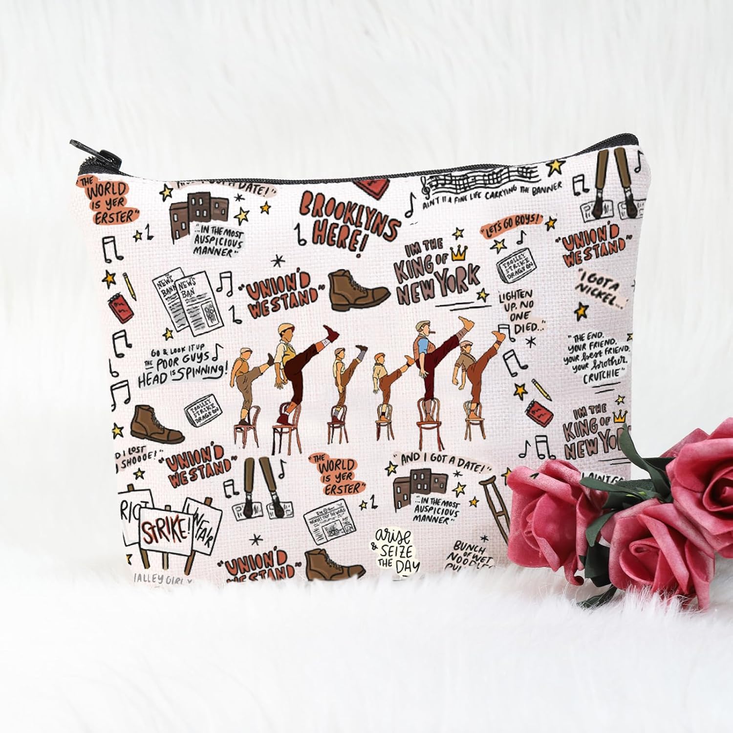 POFULL Musical Theatre Inspired Gift Newsboy Theatre Cosmetic Bag Musical Lover Gift - Image 5