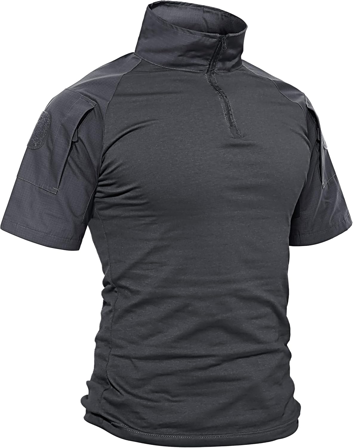 TACVASEN Men's Tactical Shirt Short Sleeve Combat Shirt 1/4 Zip with Pockets Military Army Paintball Airsoft Breathable