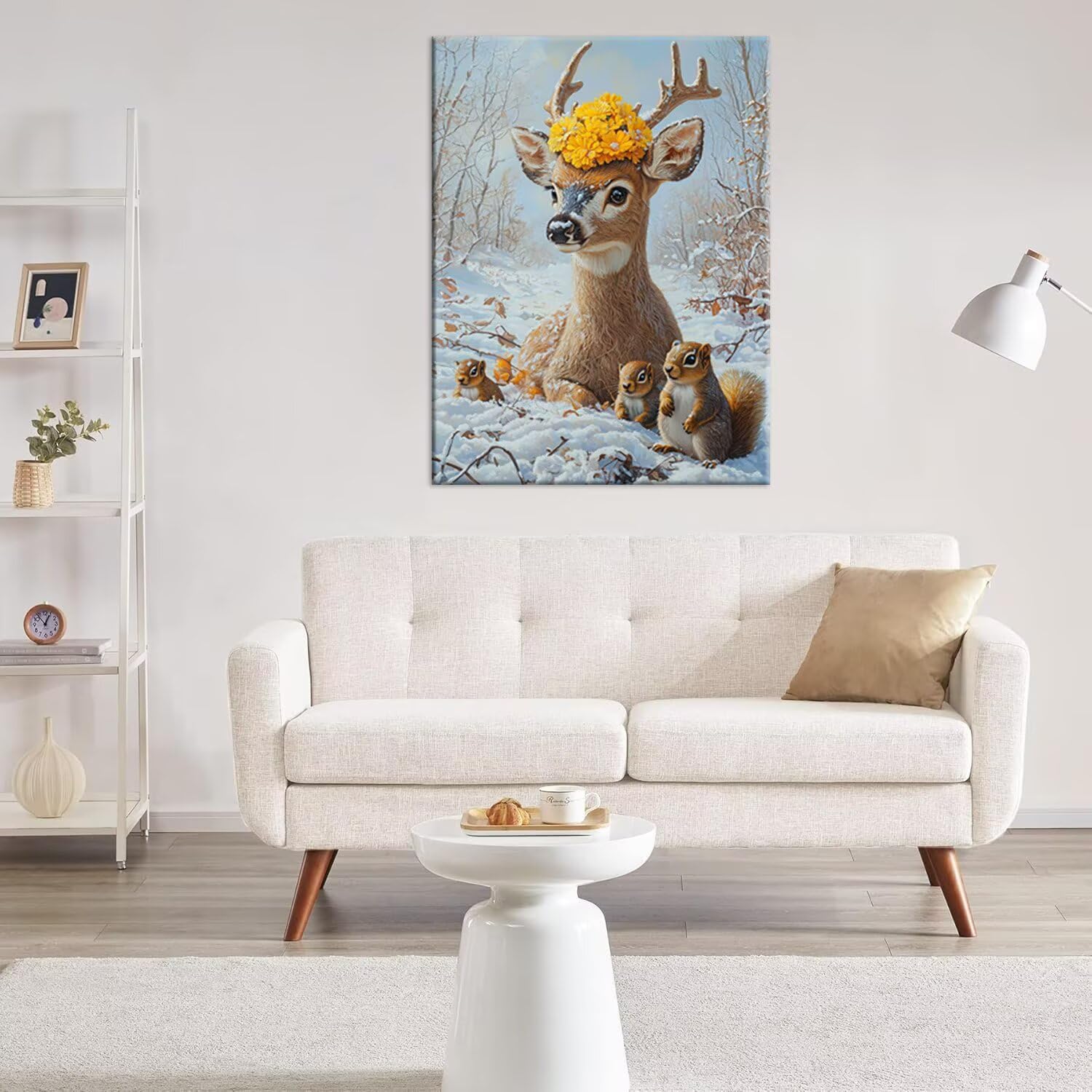 Hyupuanj 5D Diament Malowanie jelenia, 100x130cm d-178 | Diamentowe malowanie kompletny zestaw DIY dla dorosłych prezent, mozaika projekt, haft krzyżykowy, DIY Diamond Art Kit