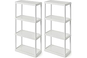 Gracious Living Heavy Duty Plastic Shelves - Optimal Storage for Your Home, Garage, or Basement
