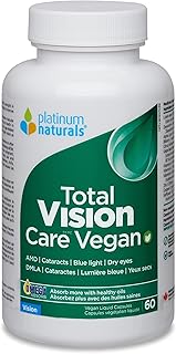Platinum Naturals - Total Vision Care Vegan, 60 Capsules - Eye Health Supplements for Adults - Dry Eyes, Eye Burn, Night Vision, Vision Care & Eyesight Supplement - Cataract Vitamins for Eye Health