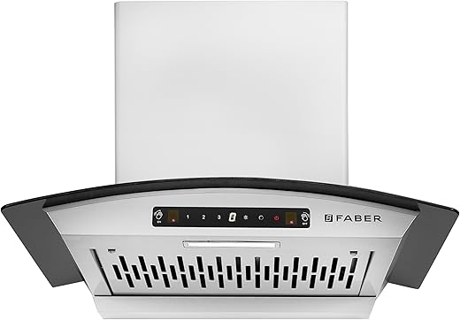 Faber 60 cm 1200 m³/hr Autoclean Curved Chimney| Light Grey Filterless with Oil Collector |8 Yrs Motor & 2Yrs Comprehensive Warranty by Faber |…