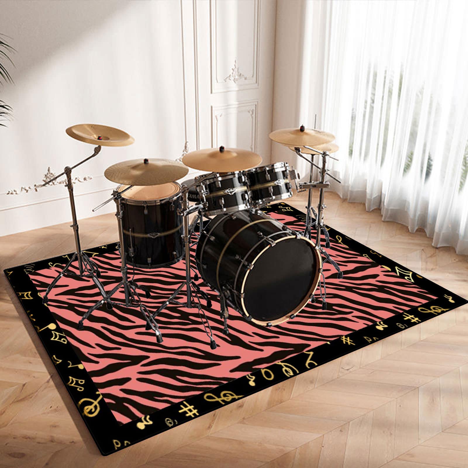 CDVR Tappeto per Batteria Tappetino Batteria Drum Tappeto Insonorizzato Tappeto a Tamburo elettroniche Rullante Acustica Snare Drum Strumenti Musicali Coperta Antiscivolo - 160 x 140 cm - NOVITà 2023