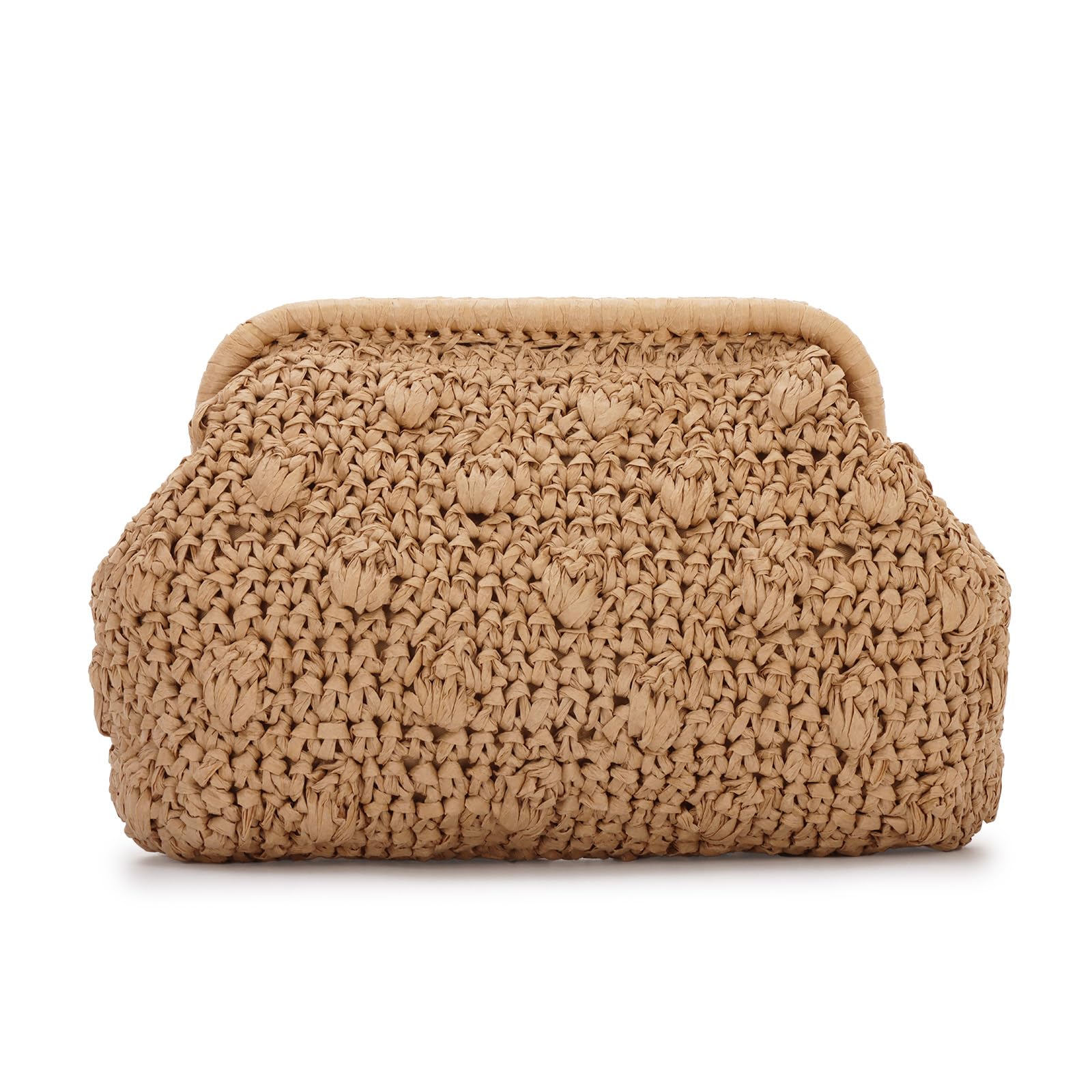 Paja Embrague Bolso para Mujeres Verano Playa Bolsas Tejido Tarde Bolsas Ratán Mimbre Hombro Bolso para Vacaciones