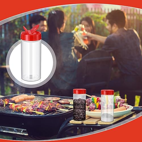 Miniatura 4 de 24 recipientes de plástico de 16 onzas para especias, botellas de plástico transparentes reutilizables grandes para especias vacíos de plástico con