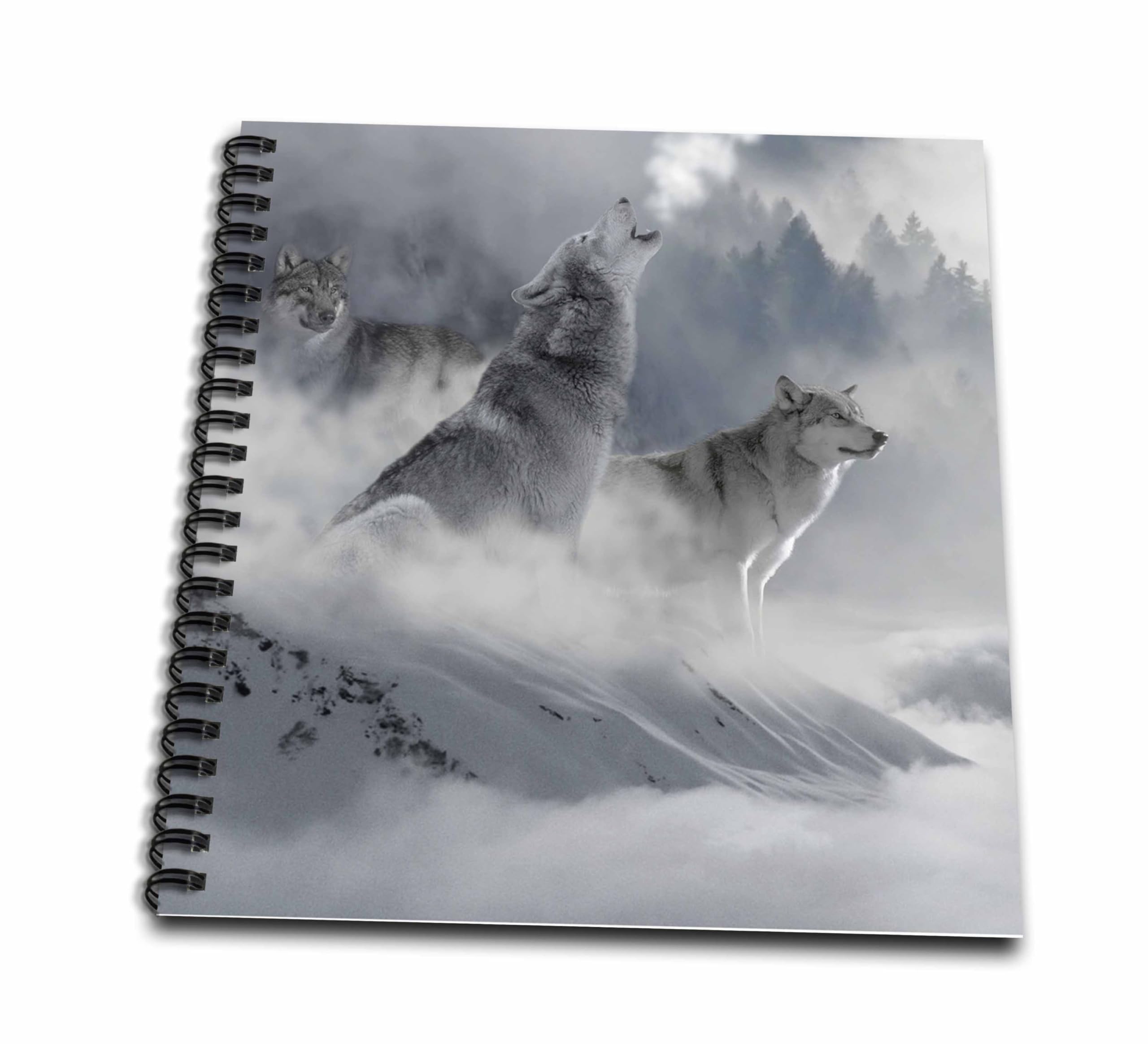 Loup fantasy 3drose livre de mémoire animal pour bureau et salon