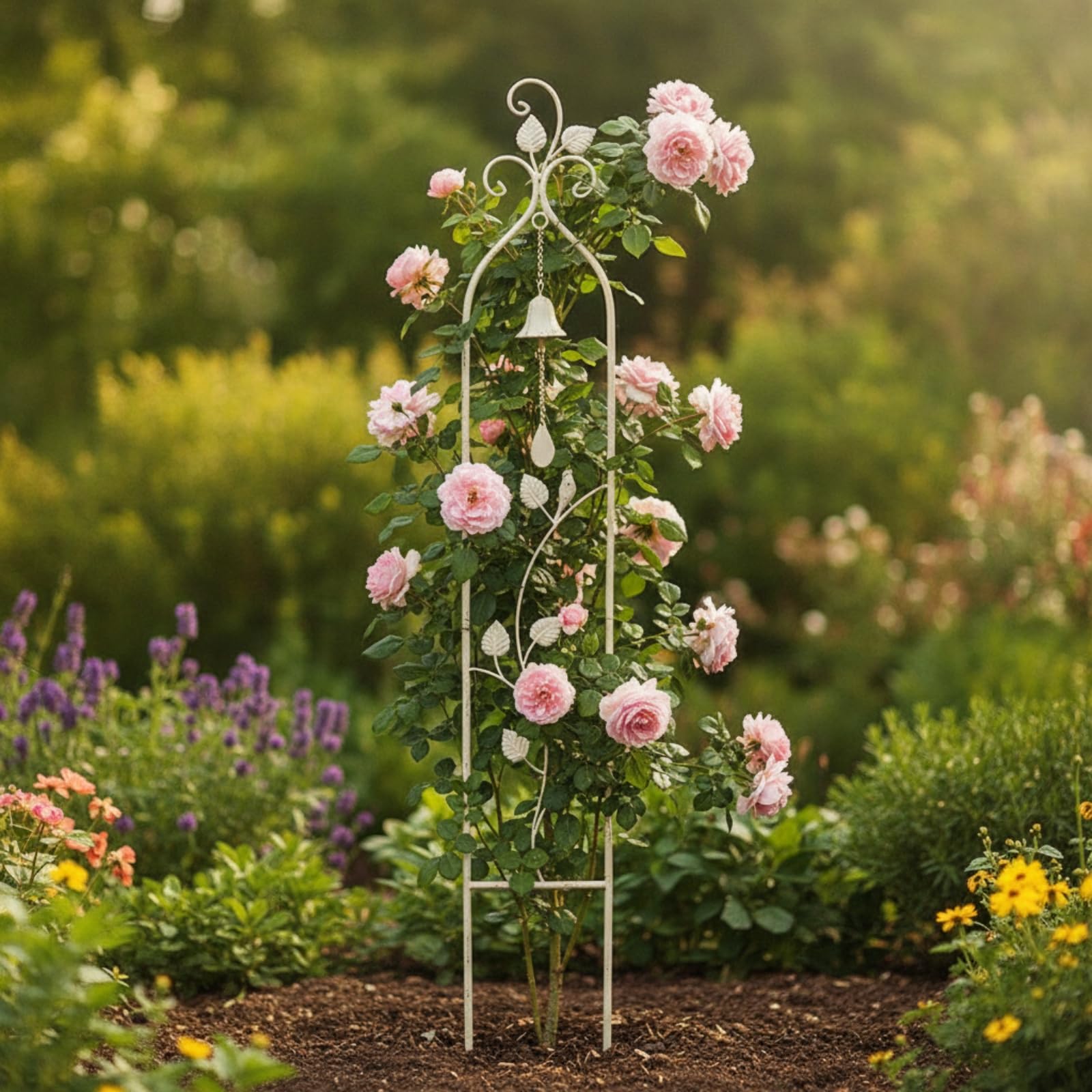 Rankgitter Schmal Spalier Antik Obelisk für Gartenliebhaber, Hobbygärtner, Garten, Balkon, Antik-Grün