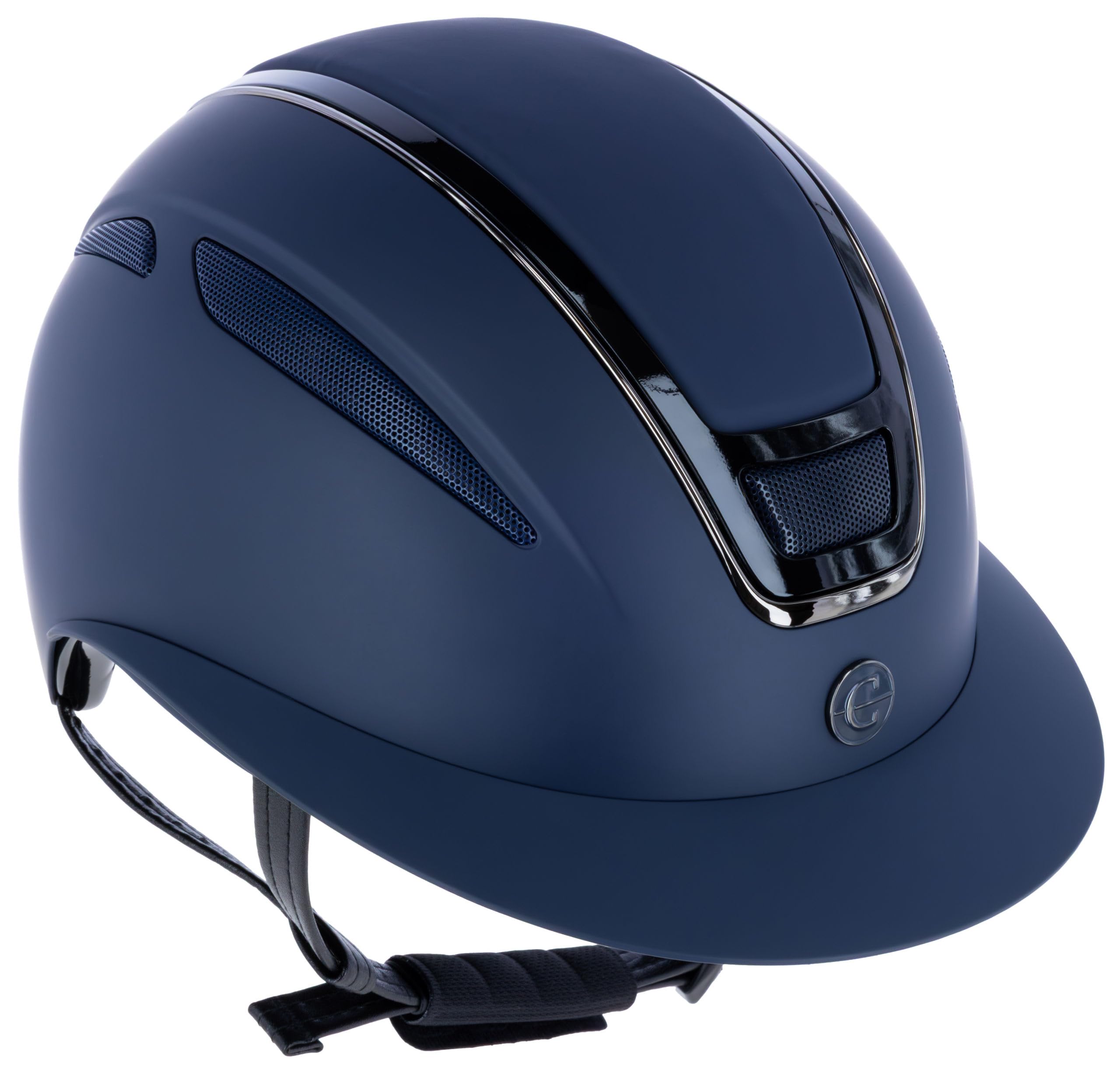 Covalliero Casco da equitazione Elite Polo, donna e bambino, blu, circonferenza testa 59-61 cm, resistente agli urti, con polo, con sistema di ventilazione