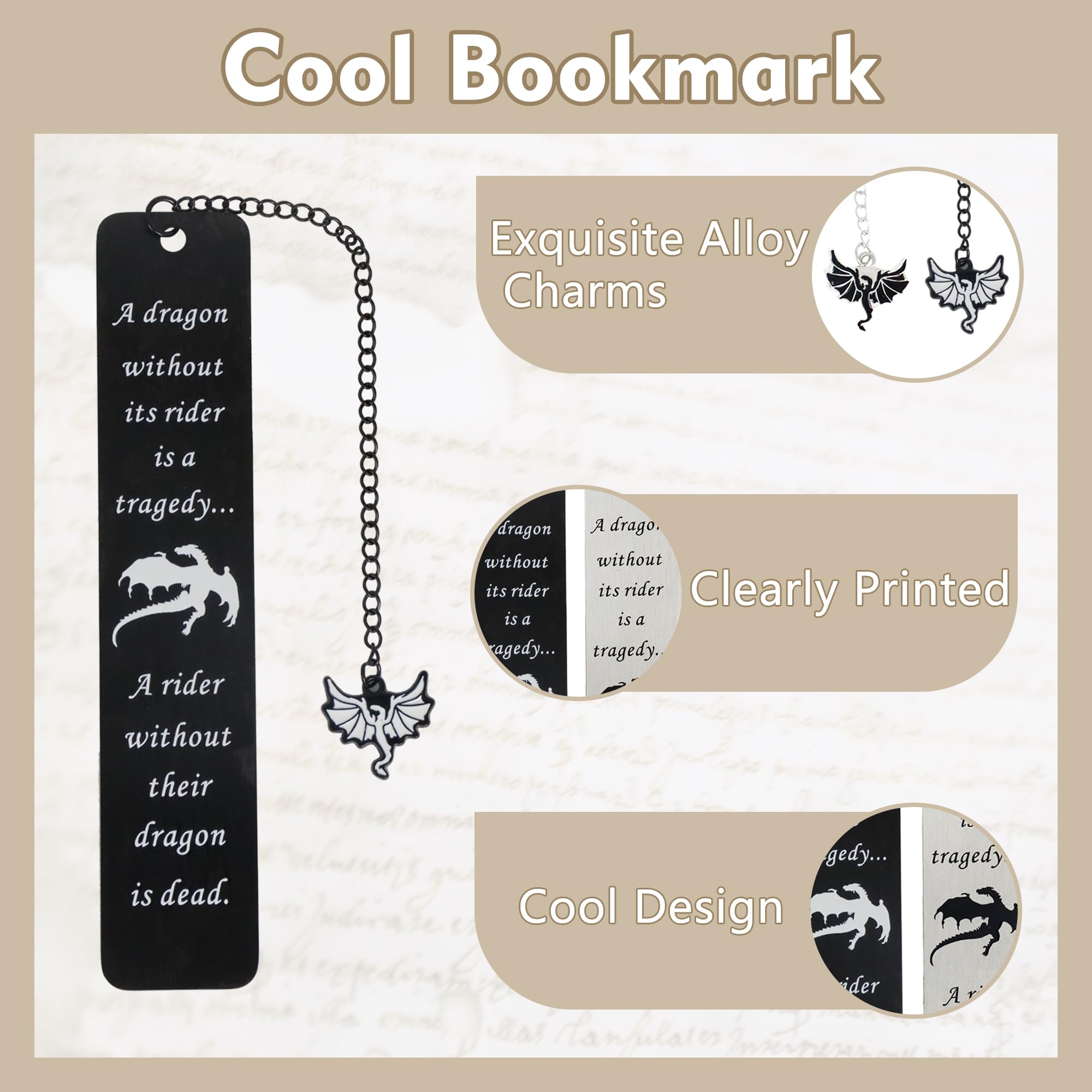 Lot De 2 Marque-pages En Métal Dragon Avec Boîte - Cadeau Pour Amateurs De Livres, Homme Ou Femme