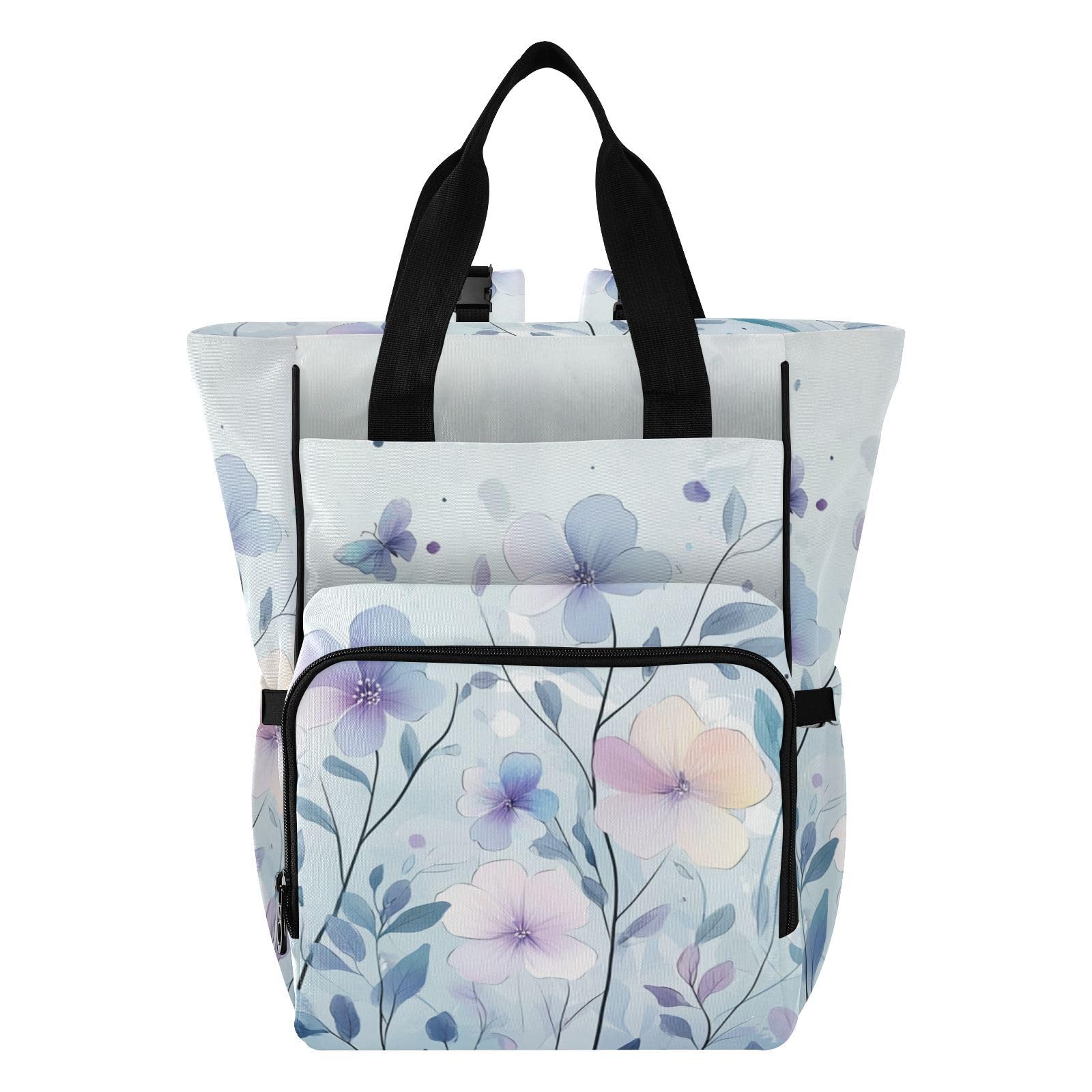 Borse per neonati per mamma semplice fiore fresco blu fiore