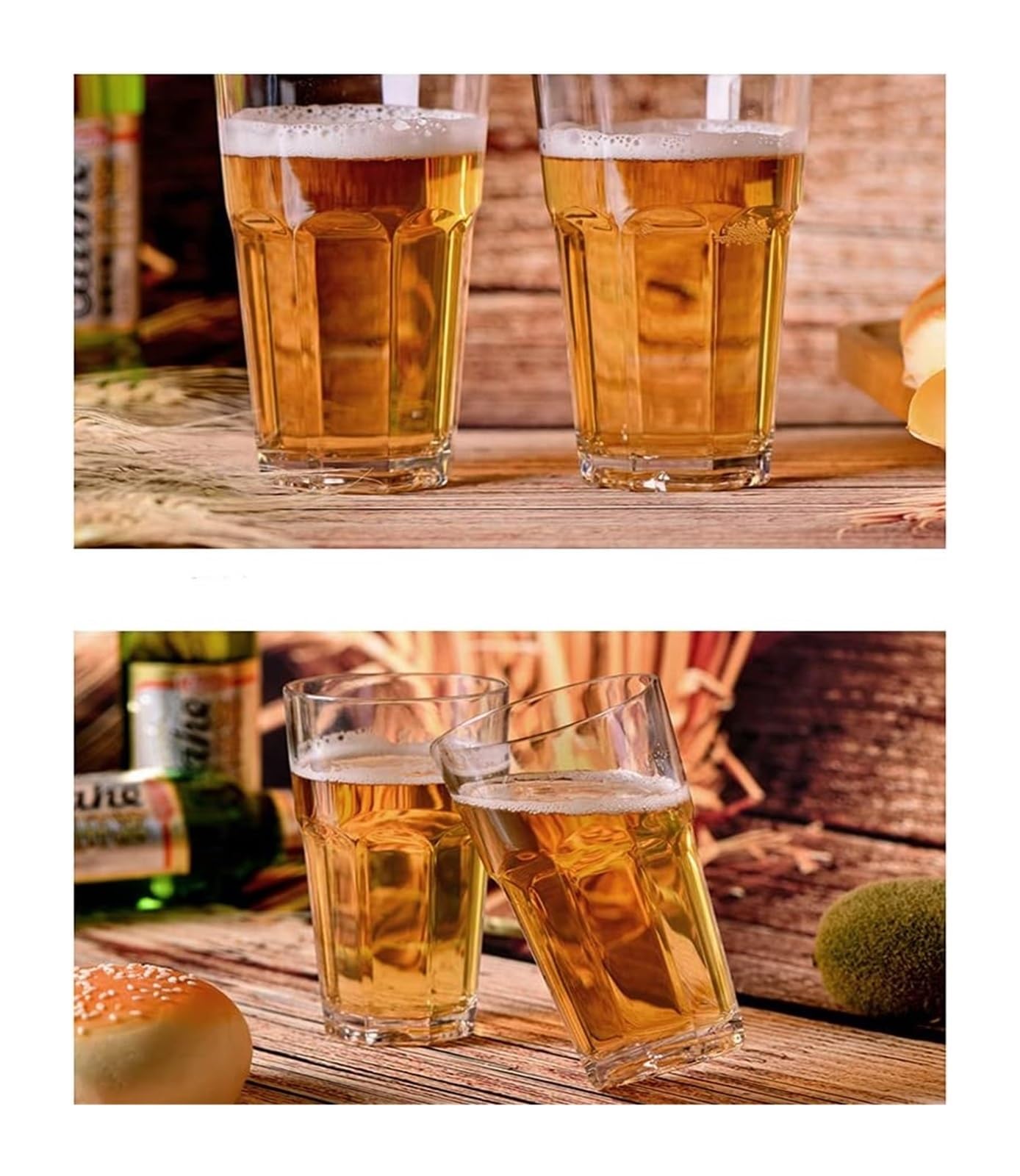 Kaffeetasse, Kaffeetasse, 2 Stück transparenter Bierkrug, Bierkrug, wiederverwendbar, leicht zu transportieren for Partys, Geburtstage, Abendessen, Bars