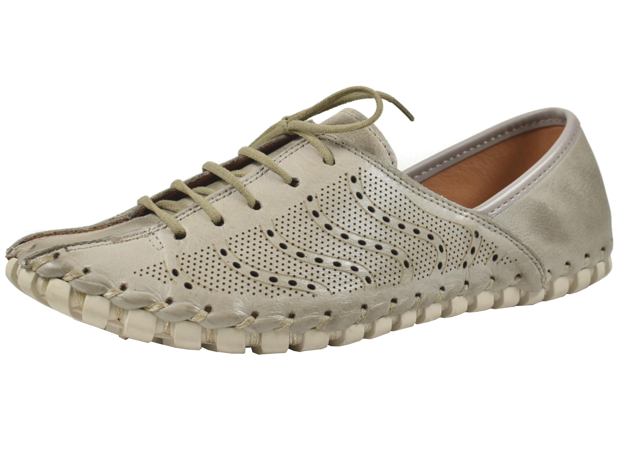 Gemini Damen Schnürschuh – Leder, Flexible Laufsohle, Modell 031218-02, Grau, Größe 37 EU