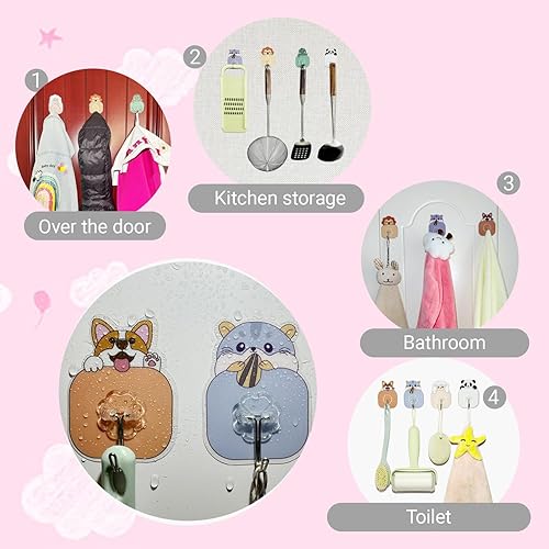 Miniatura 3 de Ganchos de pared adhesivos resistentes para colgar, paquete de 20 ganchos autoadhesivos de 30 libras (máximo), ganchos impermeables de acero