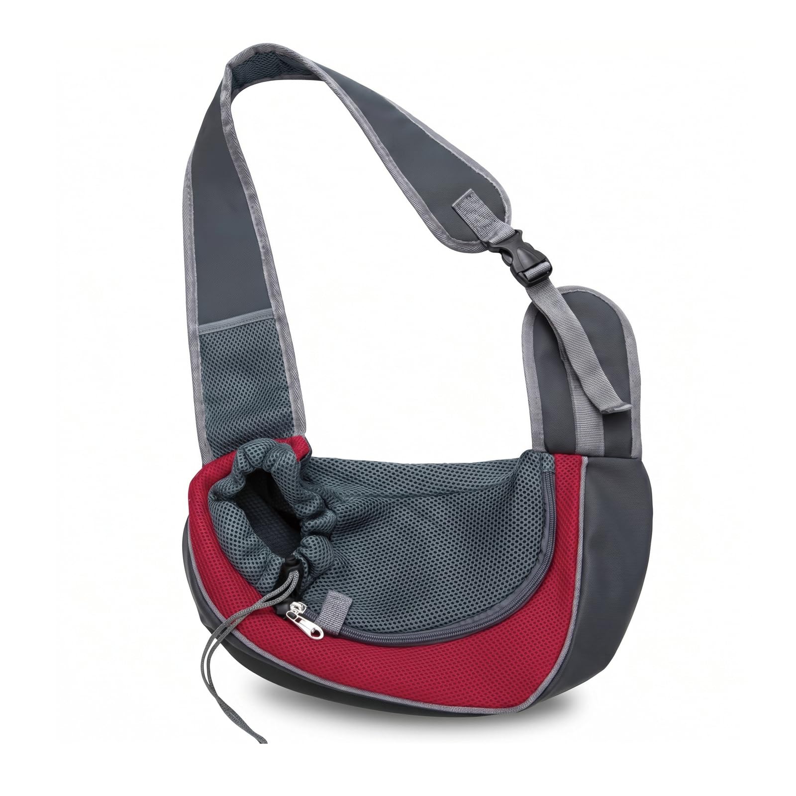 Puppy Sling Carrier, Dog Sling for Small Dogs, Hands-Free Pet Carrier with Adjustable Strap, Compact Pet Sling Bag for Urban Commuting and Outdoor Activities, Red Small Size S