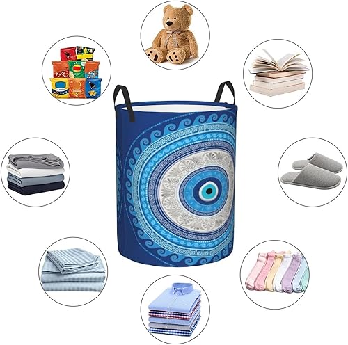 Miniatura 6 de Blue Mandala Evil Eye Greek Amulet Against Evillaundry Basket Hamper Bag Dirty Clothes Storage Bin Waterproof Collapsible Hamper For Office Bedroom