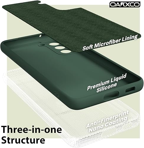 Miniatura 5 de Oakxco Funda para teléfono Samsung Galaxy S21 FE 5G de silicona líquida, bonita funda de gel de TPU suave delgada y delgada para mujeres y niñas,