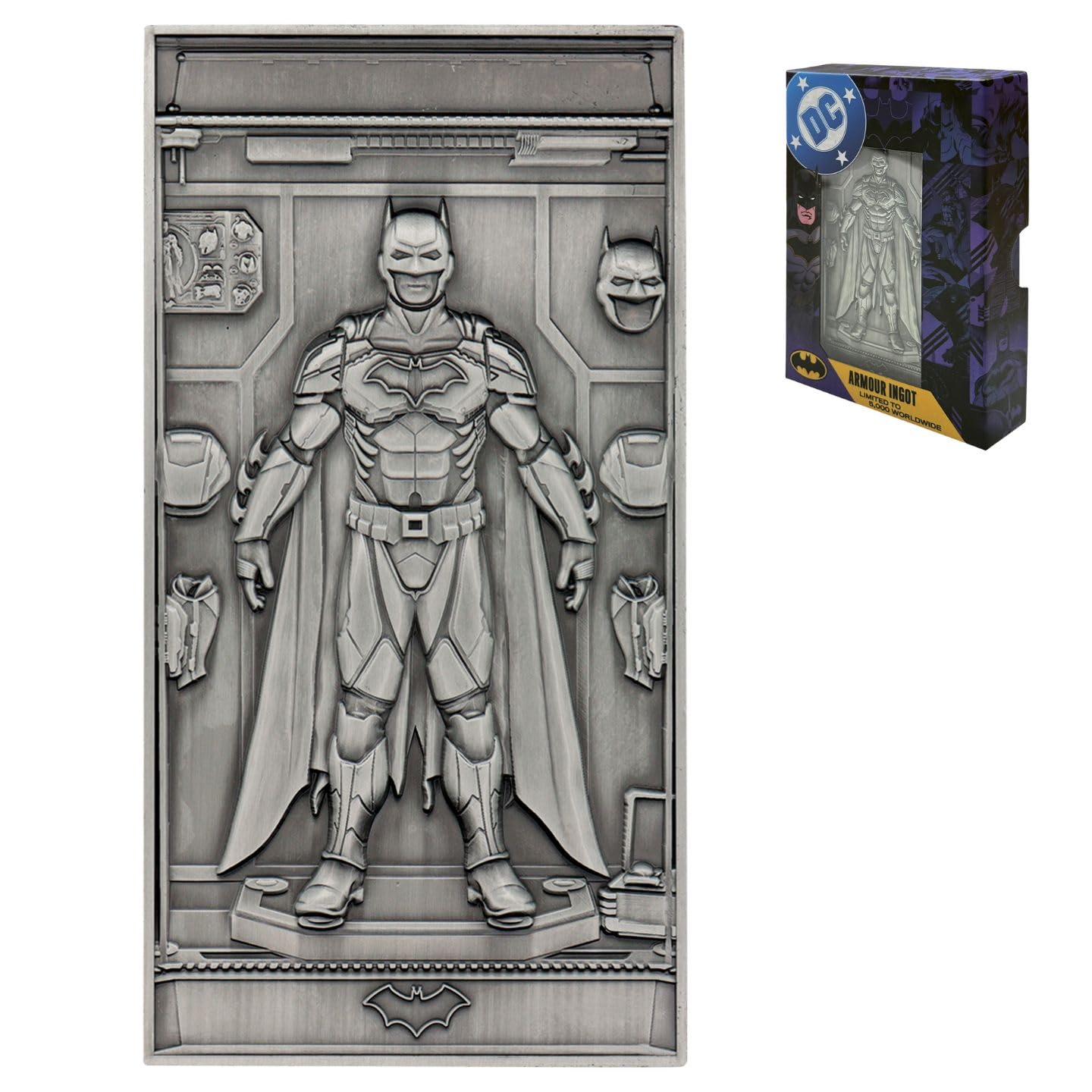 Fanattik Metallic Batman Wayne Industries Armour Ingot – Official Dc Limited Edition 5,000 Metal Collectible With Embossed Design & Numbered Reverse