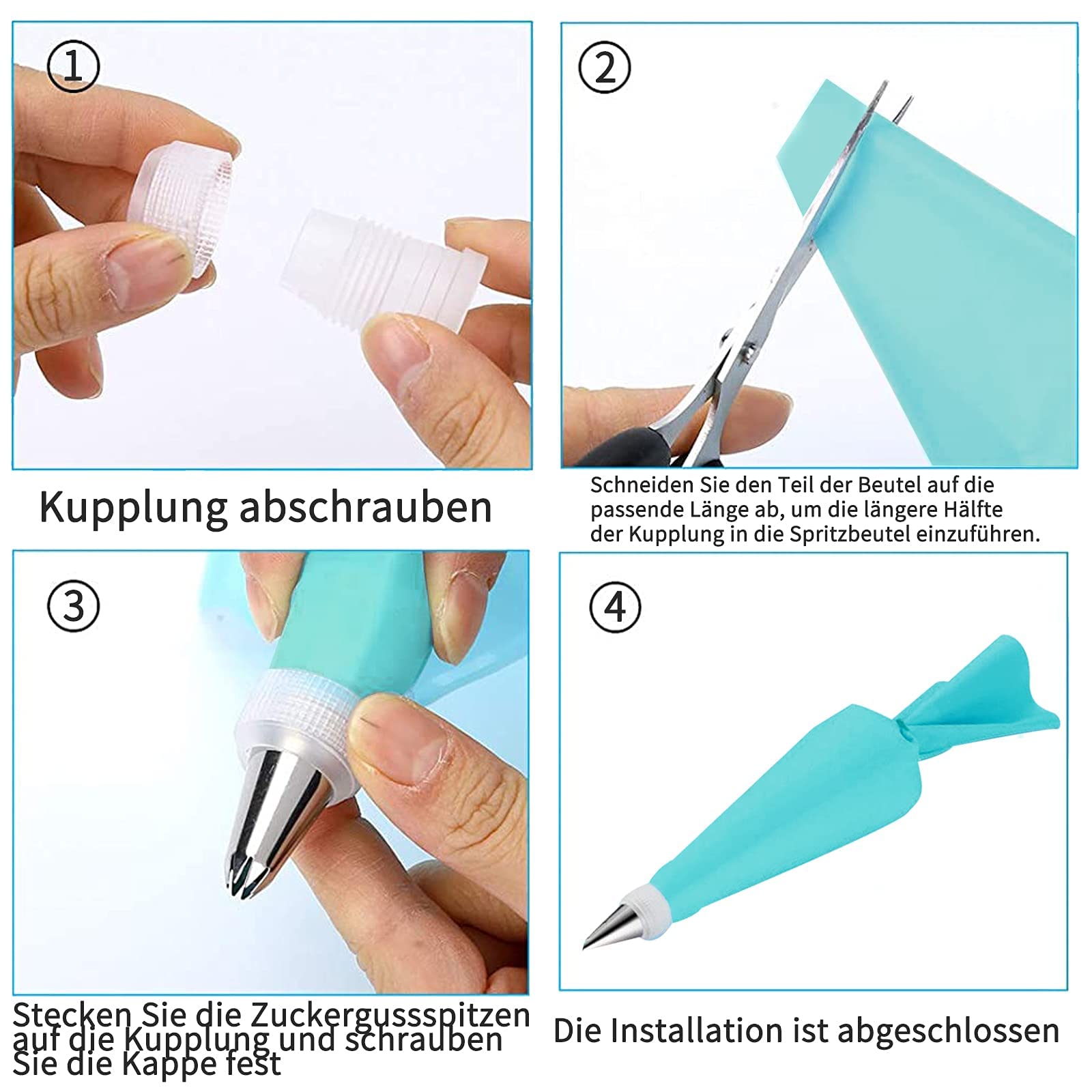 17-teiliges Spritztüllen-Set Aus Edelstahl – Mit Spritzbeutel, Kupplung & Bürste, Für Kuchen-Deko