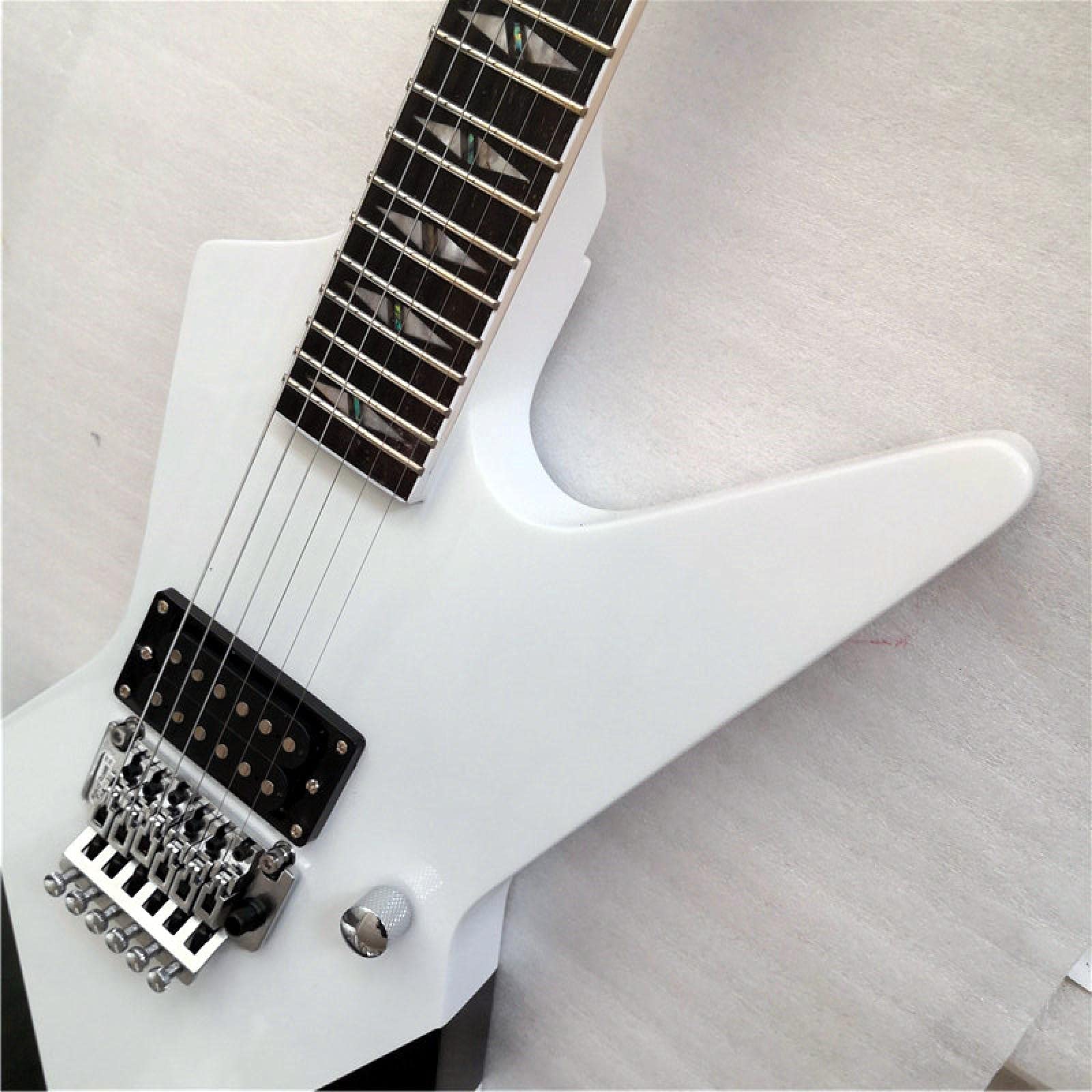 Chitarra elettrica di forma irregolare/chitarra dipinta a mano 38 pollici bianca