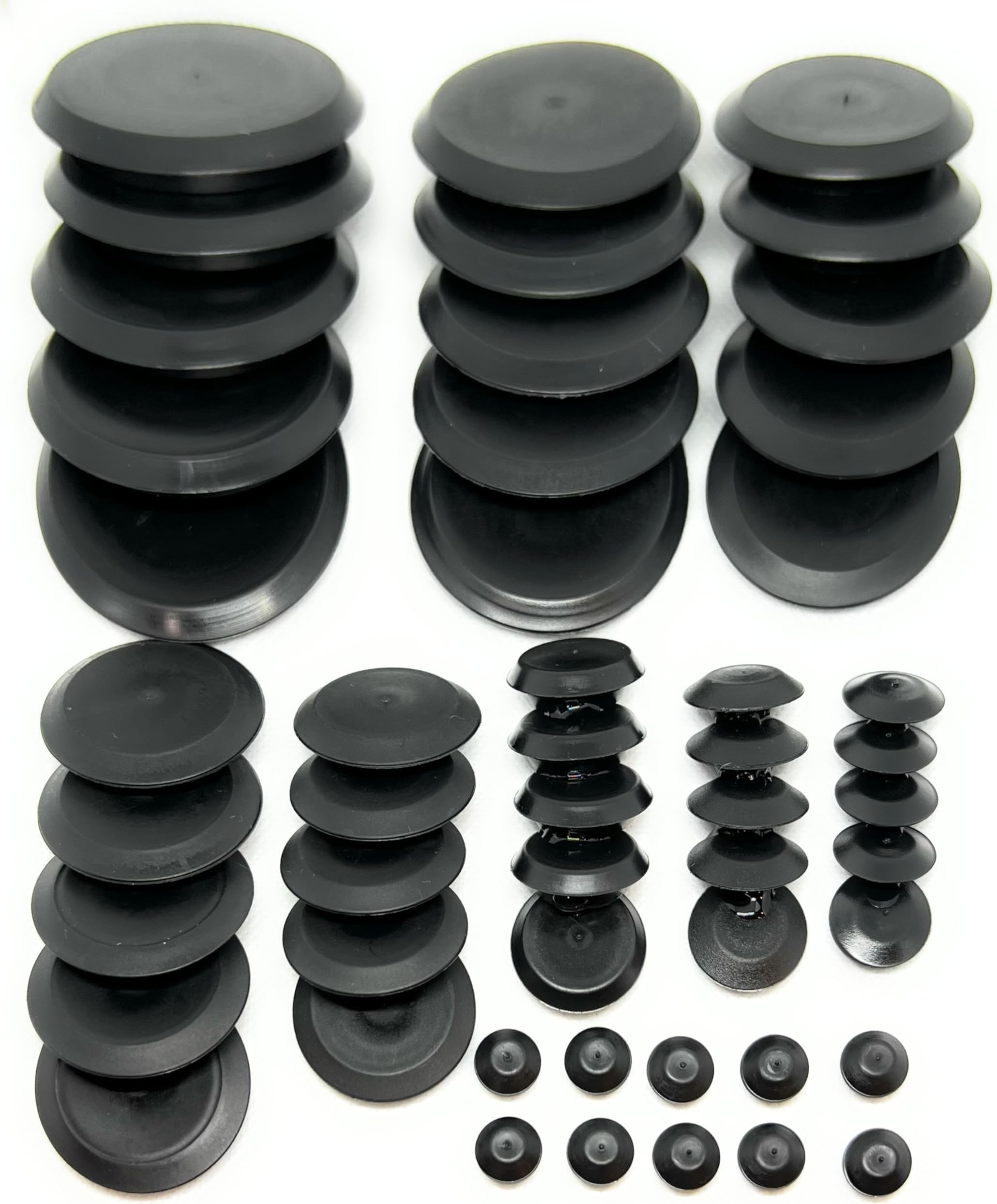 50-Piece Plastic Plug Set - Auto Body Plugs for Round Holes - Sheet Metal & Hole Plugs - Automotive