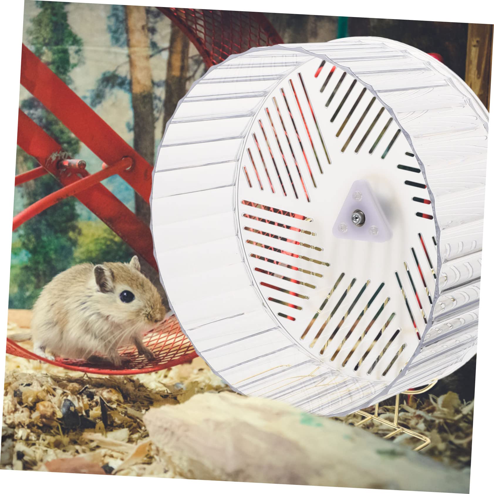 GALPADA Roue D’Exercice pour Hamster Support, Grosse Roue Stable en Plastique et Alliage, pour Cage, Augmente L’activité et Chasse L’Ennui