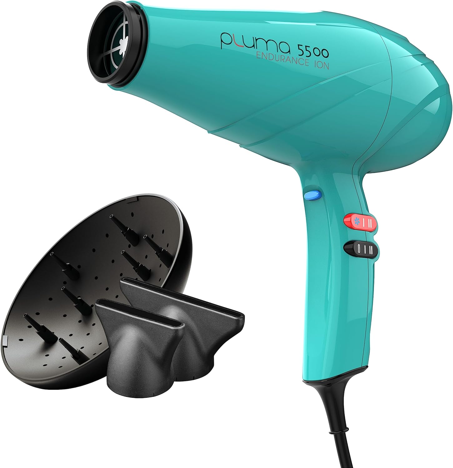 GA.MA Italy Professional, Pluma 5500 Endurance Ion haardroger, professionele haardroger met 2400 W Italiaanse AC motor, Ion Plus technologie voor glanzend, pluisvrij haar, turquoise kleur GA.MA Italy Professional, Pluma 5500 Endurance Ion haardroger, professionele haardroger met 2400 W Italiaanse AC motor, Ion Plus technologie voor glanzend, pluisvrij haar, turquoise kleur