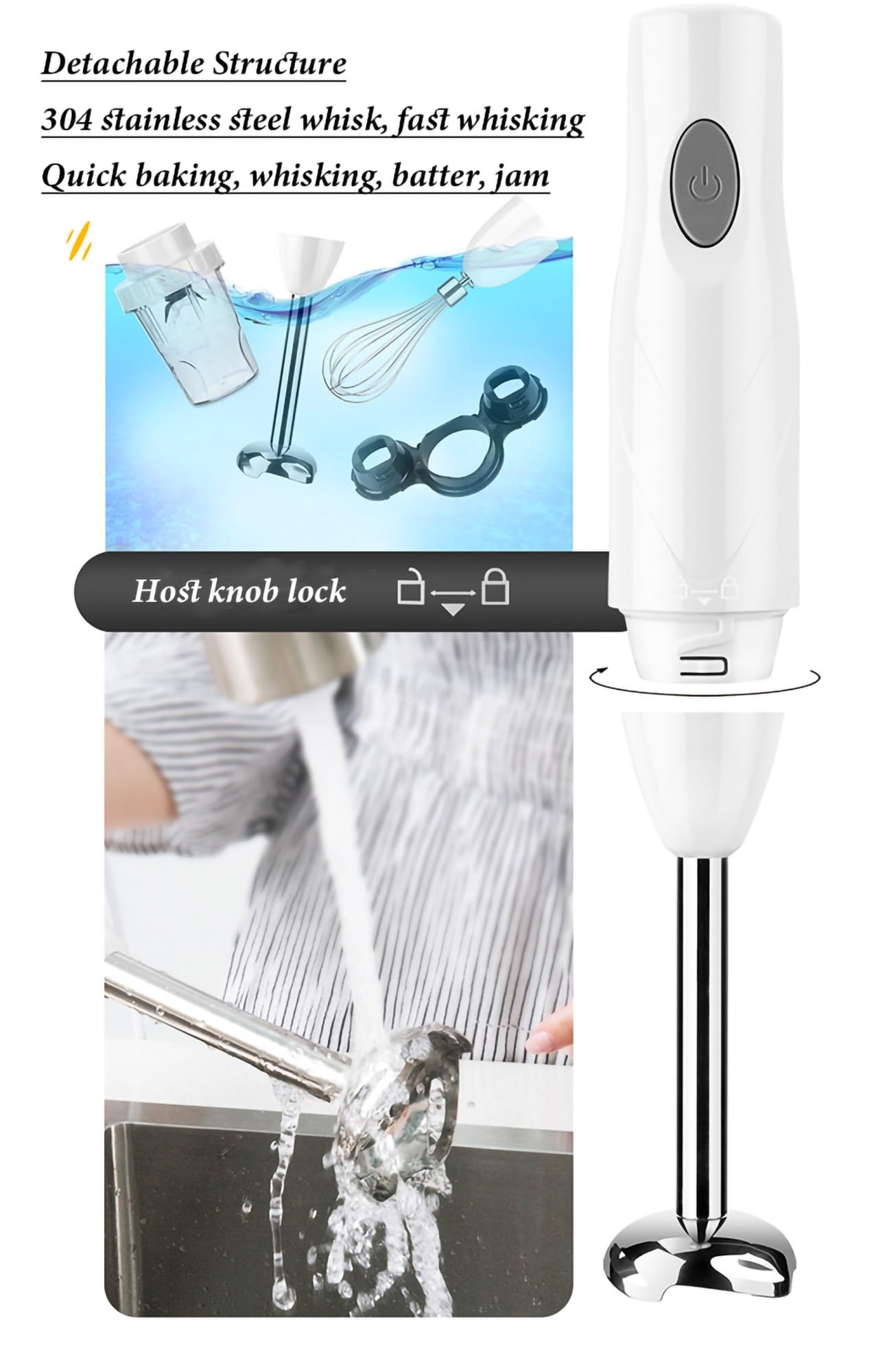 Frullatore A Mano 150W Frullatore Elettrico Bastone per La Cucina, Velocità Frullatore Bastone Con Chopper E Misurino, Bastone Di Cottura per Gli Alimenti Per Bambini Frullati Zuppa ( Color : B )