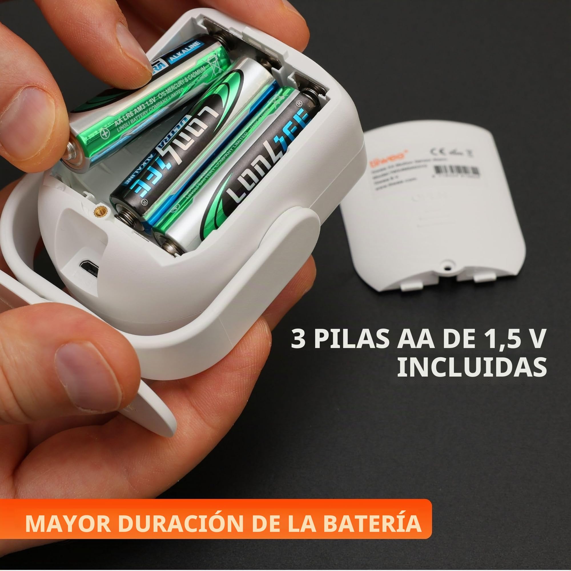 tiiwee X4 Alarma de Sensor de Movimiento PIR Antirrobo con Mando 120 dB | Sin cuotas ni suscripción, Ampliable a 10 sensores, Autónomo, sin cables