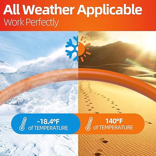 Miniatura 4 de Manguera de jardín de 5 pies x 58 pulgadas, extensión de manguera líder resistente, manguera de agua corta flexible y ligera, manguera de goma