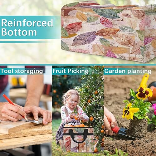 Miniatura 7 de Abstract Fall Leaves Garden Tool Tote Bag for Women Men Gardening Tool Storage Bags with 10 Pockets Standable Garden Home Tool Kits Organizer for