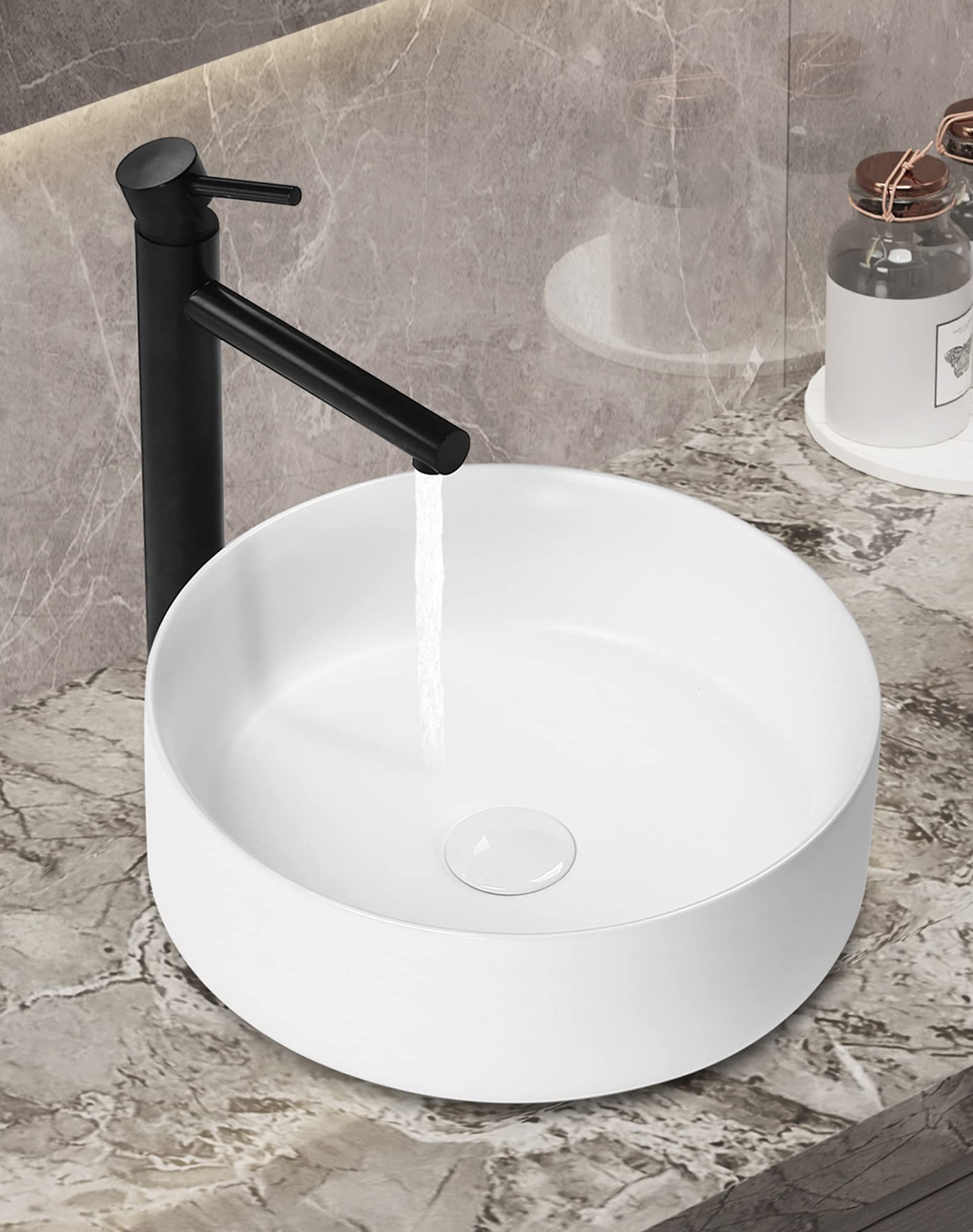 Photo 1 of **SEE NOTES** Bathroom Vessel Sink Set - SENTANI 14.4" Ceramic Vessel Sink Basin