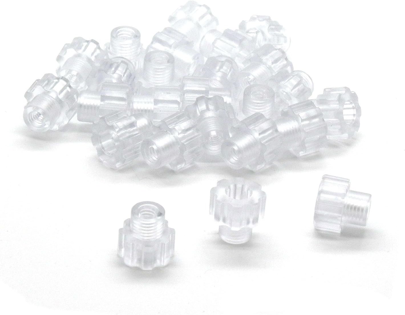 Fasten Tight Clear Polycarbonate 10-24 Knurled Thumb Nuts 25pack