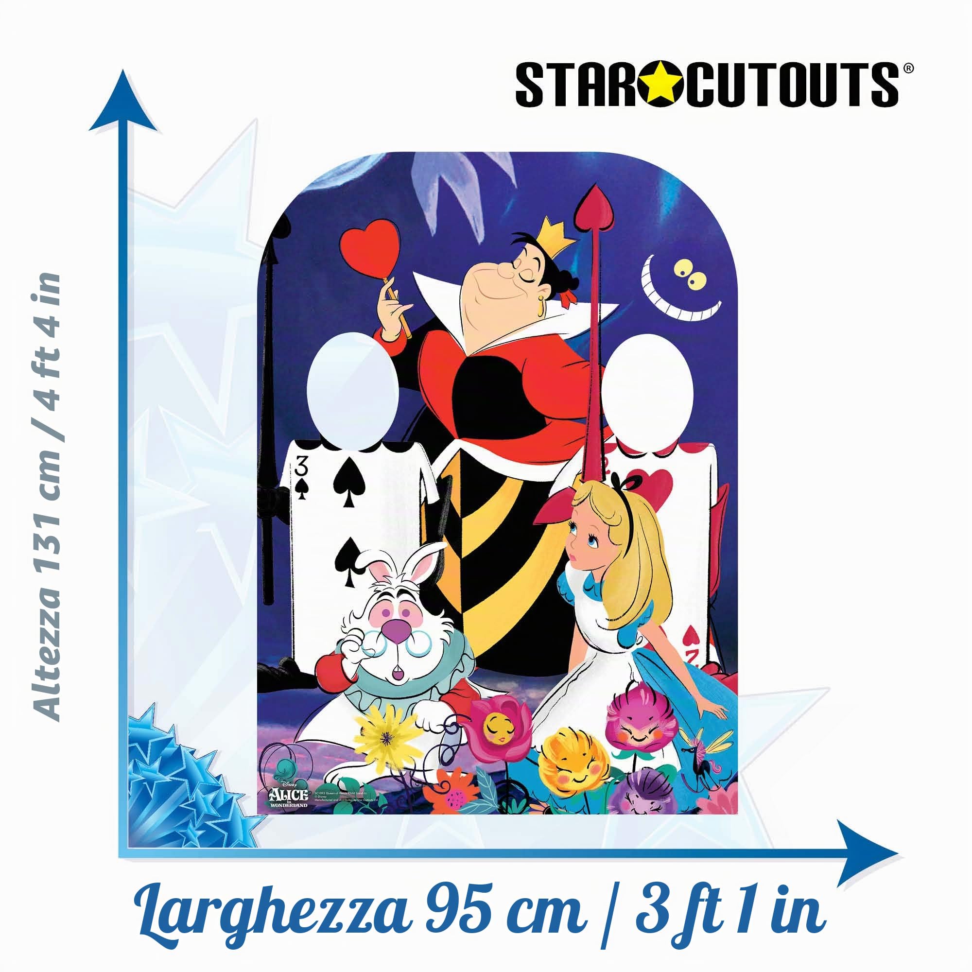 Disney Star Cutouts., Cartoncino, Cuori in Piedi., 131 x 95 x 131 cm