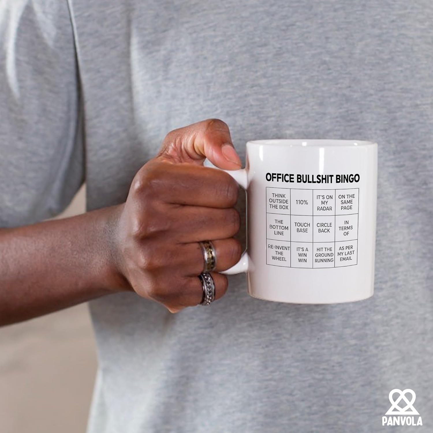 Panvola Office Bullshit Bingo Funny Coworker Gifts Officemates Office Gift Joke Work Humor Novelty Drinkware Ceramic Mug 11 oz White - Image 6