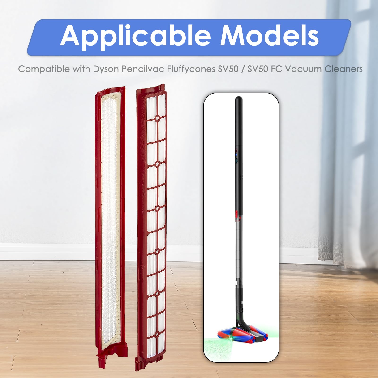 Pencilvac Fluffycones SV50 FC - Filtri HEPA di ricambio compatibili con aspirapolvere Dyson Pencilvac Fluffycones SV50 FF AM, filtri a contenitore, filtro verticale