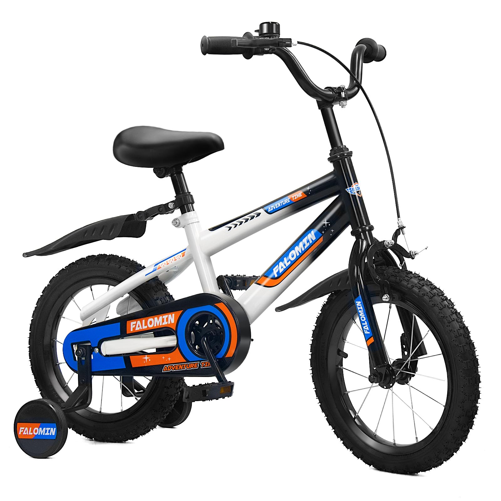 Falomin 12/14/16 Inch Children’s Bike for Toddlers Kids Ages 3-8, Safe Non-Slip Tires, Removable Training Wheels, Coaster Brake, Easy Assembly, Perfect for Boys and Girls, Blue and White