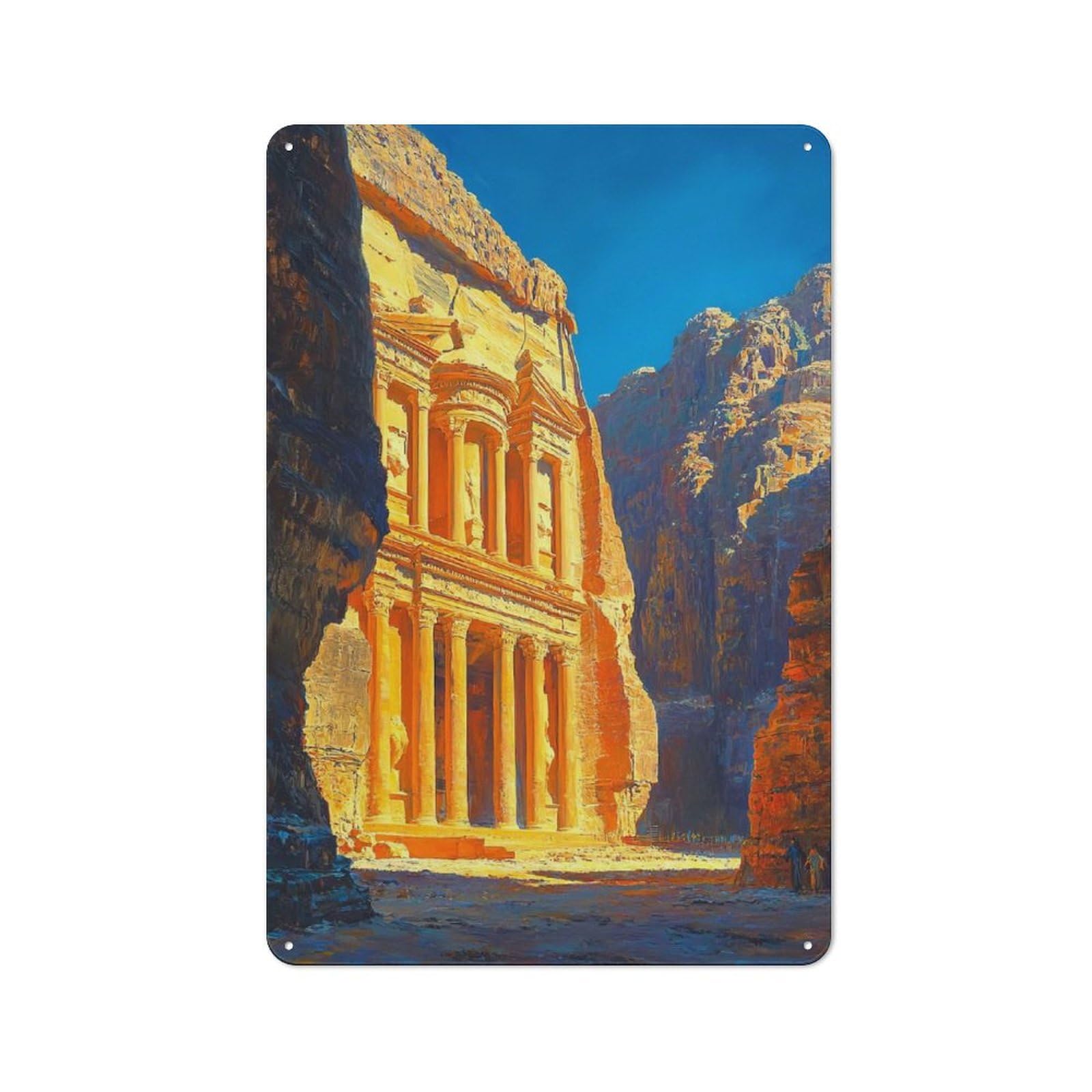 Junmoney Style-8 Petra Treasury Rustic Metal Sign 30X20cm For Garden Room Or Summerhouse, For Summerhouse Decorators