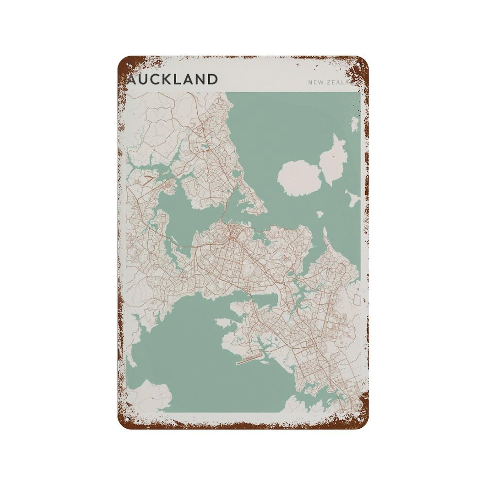 xiaoxiaoshen Auckland Map New Zealand (2) Wall Decor Art Metal Tin Poster Modern Home Decor Art Home Bar Shop Decorations Vintage Sign 30x20cm