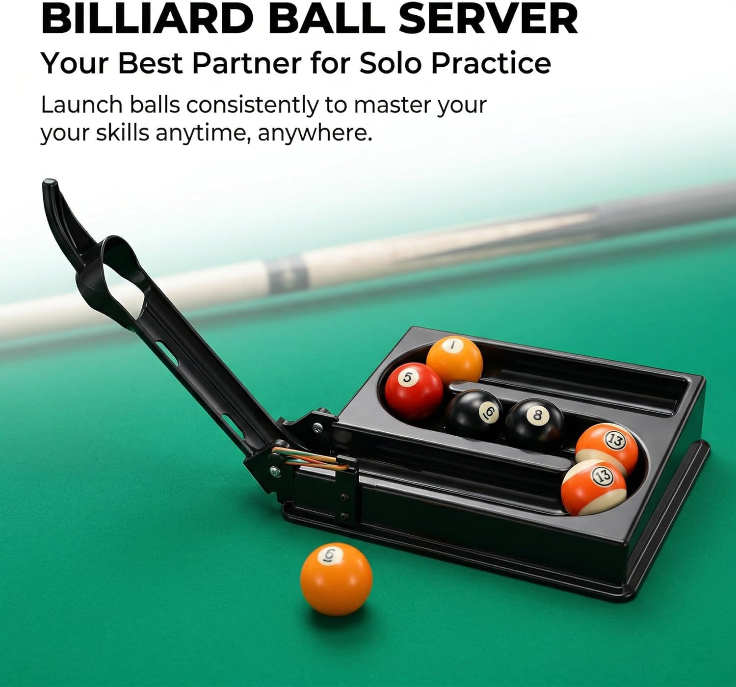 Precision Billiards Training Rack, Suitable for Continuous Practice; Portable Snooker and Nine-Ball Skills Trainer; Holds 14 Balls; Includes Installation kit.
