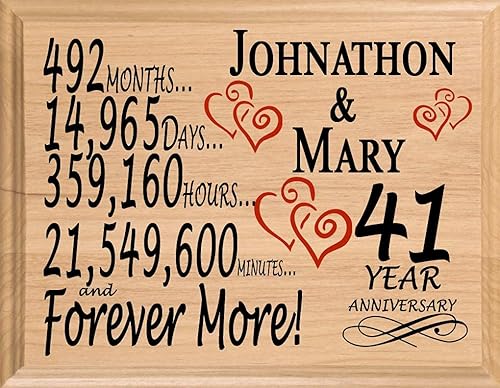 Miniatura 23 de Placa de regalo personalizada para el primer aniversario, regalo de boda para esposa, marido, pareja, él, ella, madera maciza, fabricado en los