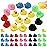 GADIEDIE50 Pack Multicolor Mini Rubber Ducky Float Ducks Baby Bath Toy, Great for Jeep Ducking, Shower, Birthday Party, Carnival Game Gift(1.6x 1.5 x 1.2. 6 Colors)