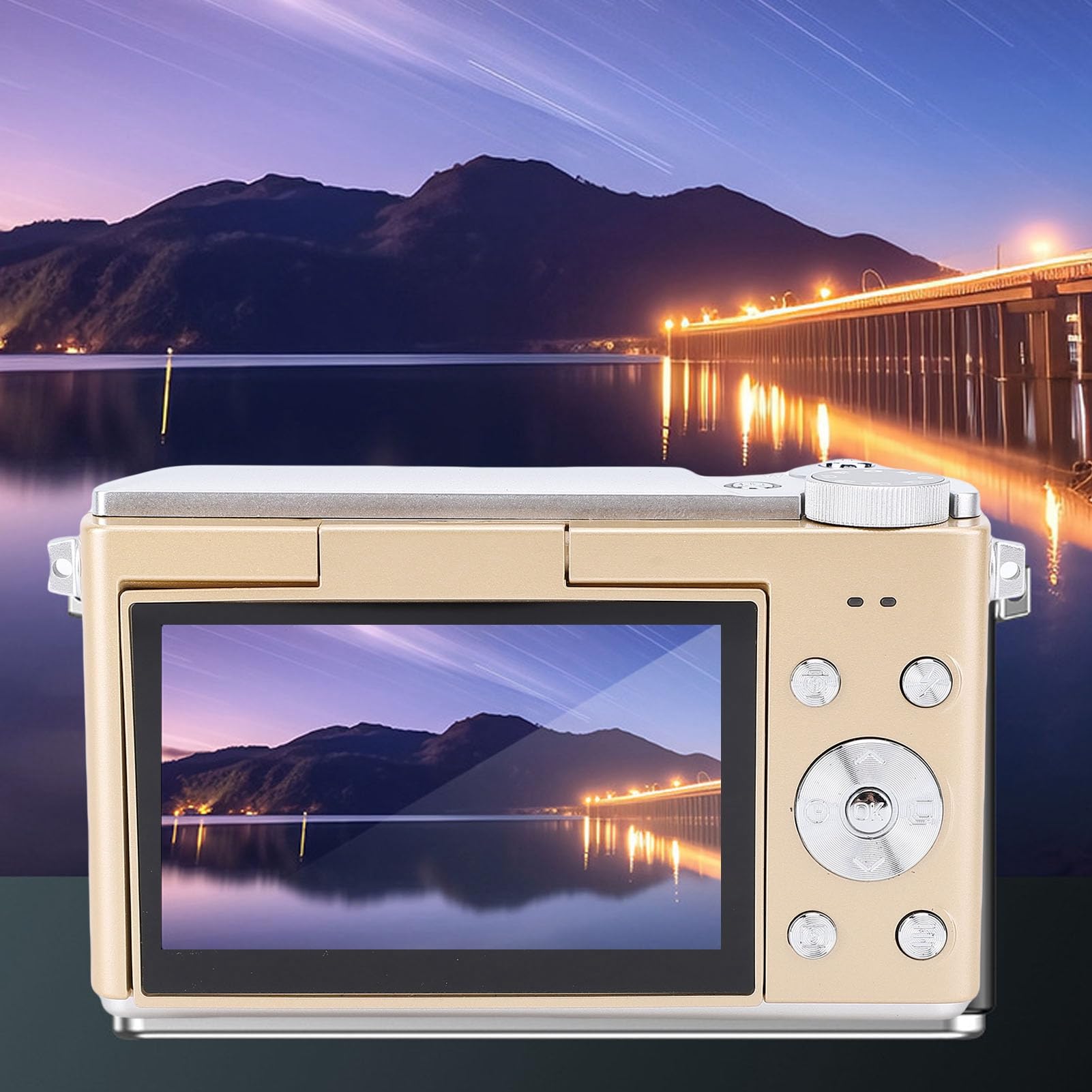 Generic Videocamera Digitale Professionale 4K con funzionalità Macro per Documentare i Traguardi, Batteria Ricaricabile, Bianco (GOLD)