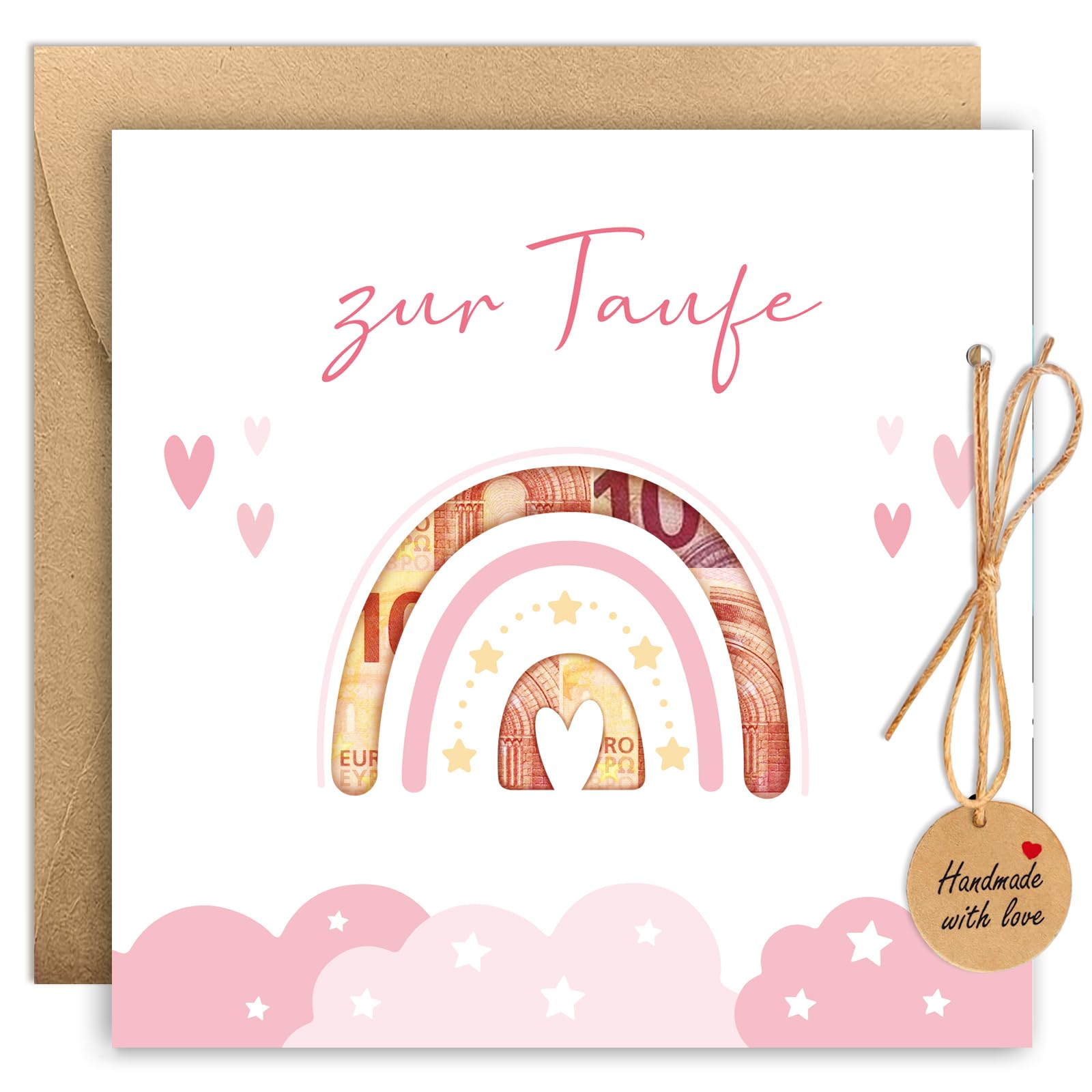 BOYATONG Geldgeschenke Verpackung Taufe Geschenk Mädchen, Geldgeschenk Taufe mit Umschlägen, Taufgeschenke für Mädchen
