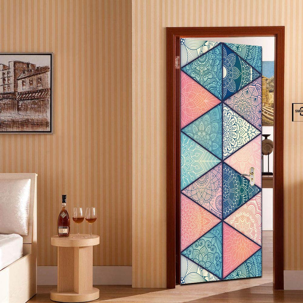 Stickers muraux 3D triangle coloré en PVC auto-adhésif pour décoration maison