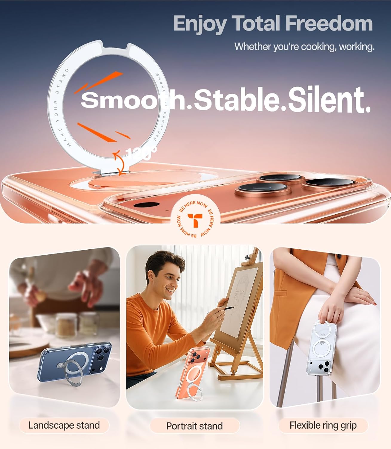 حافظة حماية بحامل مغناطيسي لموبايل ايفون 17 برو 6.3 بوصة، متوا... - view 2