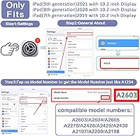 Vista 2 de Funda para iPad 9Th / 7Th / 8ª generación, para iPad 10.2, funda protectora a prueba de golpes, visión multiángulo, soporte ajustable, encendido