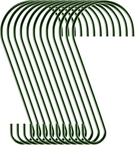 Ripeng 12 ganchos grandes en forma de S de 12 pulgadas, resistentes a prueba de óxido, gancho de acero inoxidable para ramas de árbol de jardín,