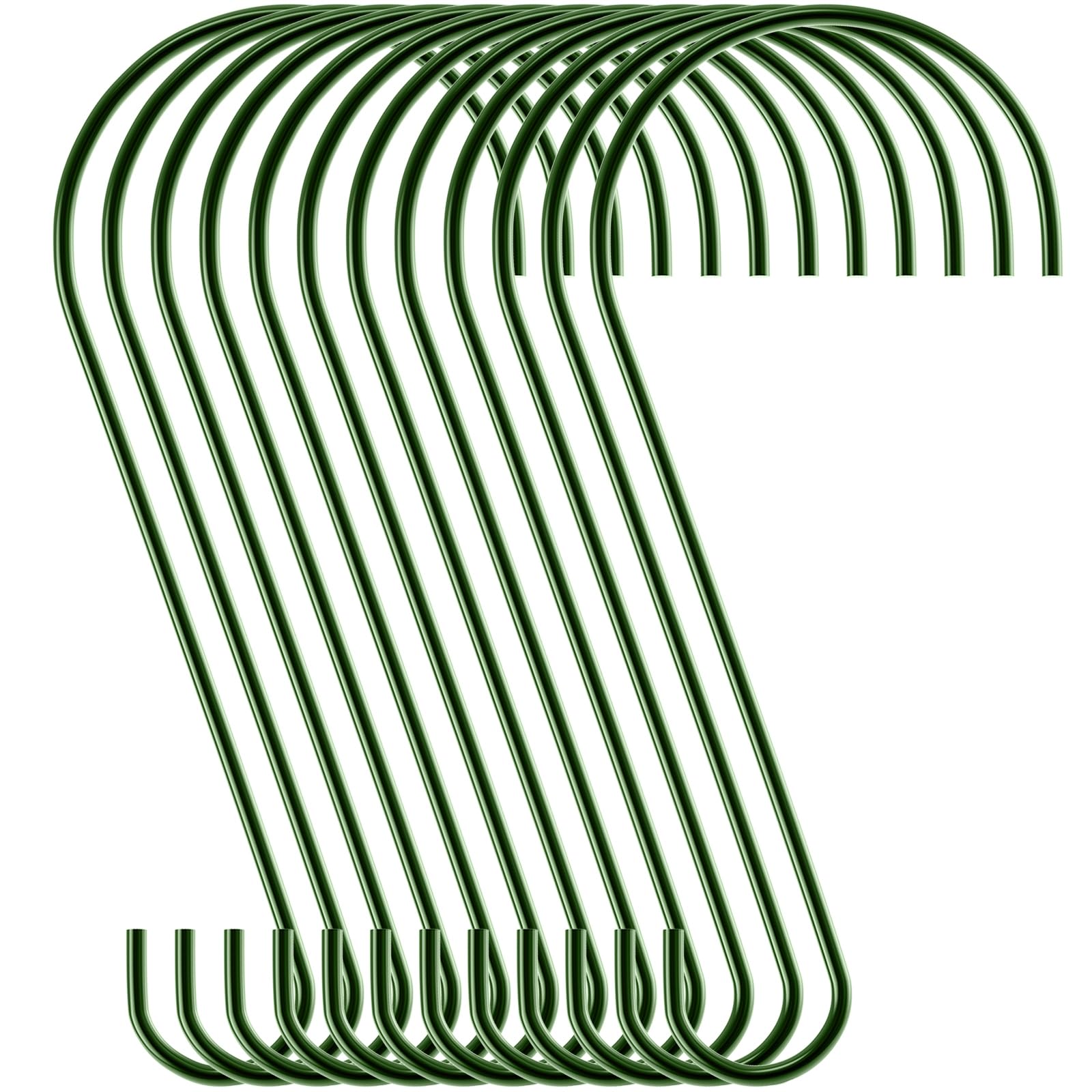 Ripeng 12 Pieces 12 Inch Heavy Duty Big S Hooks Bird Feeder Rustproof Stainless Steel Hook for Garden Tree Branch, Kitchen, Bird House, Plants,