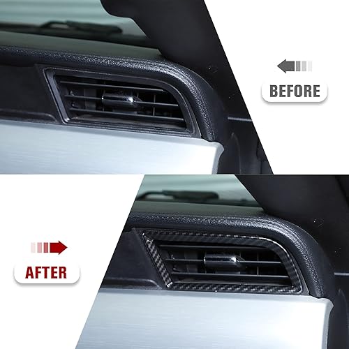 Miniatura 4 de RT-TCZ Cubierta de fibra de carbono para aire acondicionado, accesorios interiores para Ford Mustang 2015 2016 2017 2018 2019 2020 2021, 2 unidades
