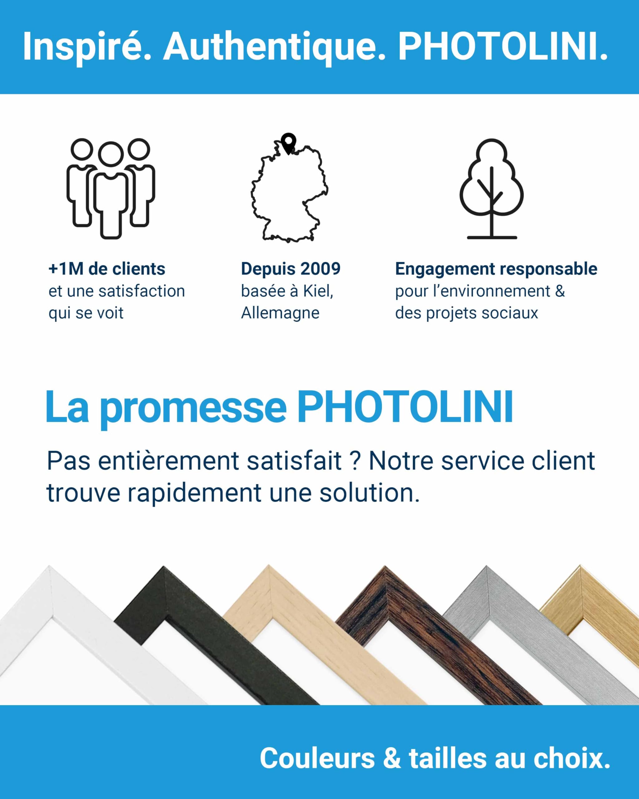 PHOTOLINI Cadre 30 x 40 bois MDF naturel, lot de 3 cadres photo 30x40 pour posters, picture frame 40x30, verre acrylique incassable, décoration murale à suspendre, avec accessoires supplémentaires